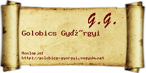 Golobics Györgyi névjegykártya