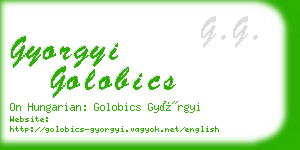 gyorgyi golobics business card